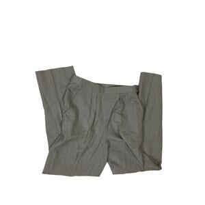 Vintage 80s Olive Green Button Pants Slacks Lightweight Linen Cotton 28x32 USA